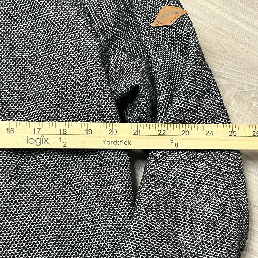 Orvis Brighton Mens Medium Black Sherpa Lined‎ Sweater 1/4 Zip Long Sleeve